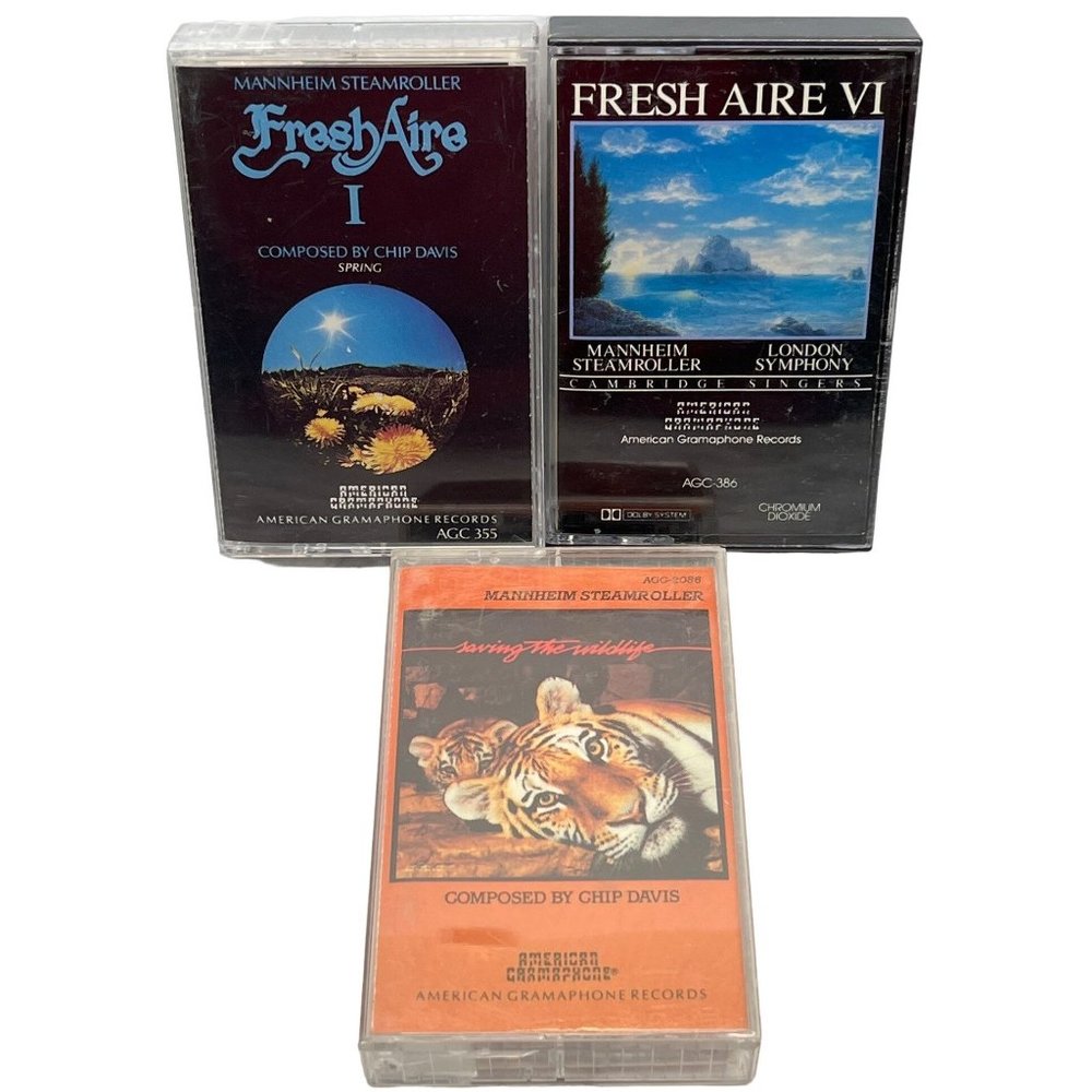 Mannheim Steamroller Cassette Lot of 3 Fresh Aire I IV Saving the Wildlife